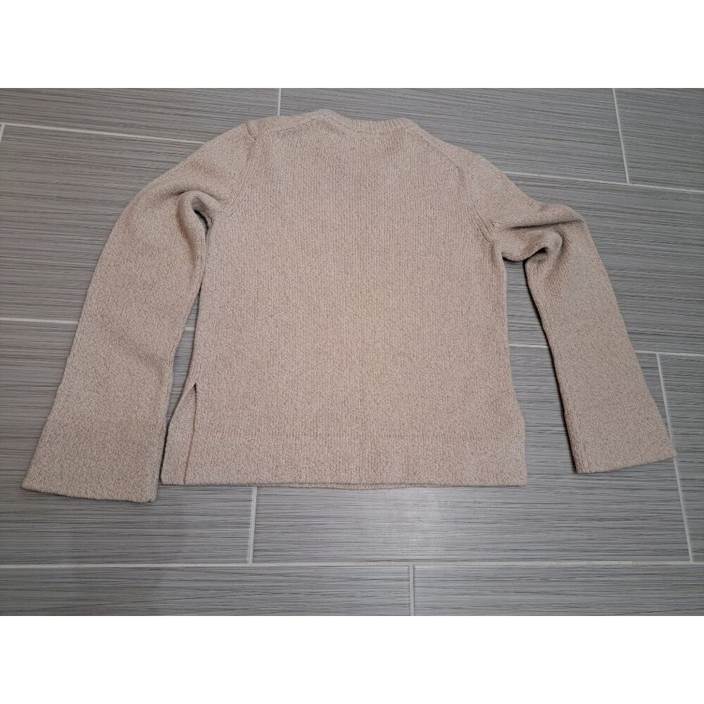 Theory Cashmere Wool Blend Bouclé Knit Sweater Beige Long Sleeve Small Women's - Picture 11 of 11